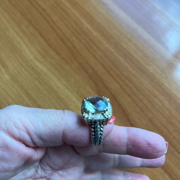 Green quartz and diamond ring - size 7 - Picture 10 of 10
